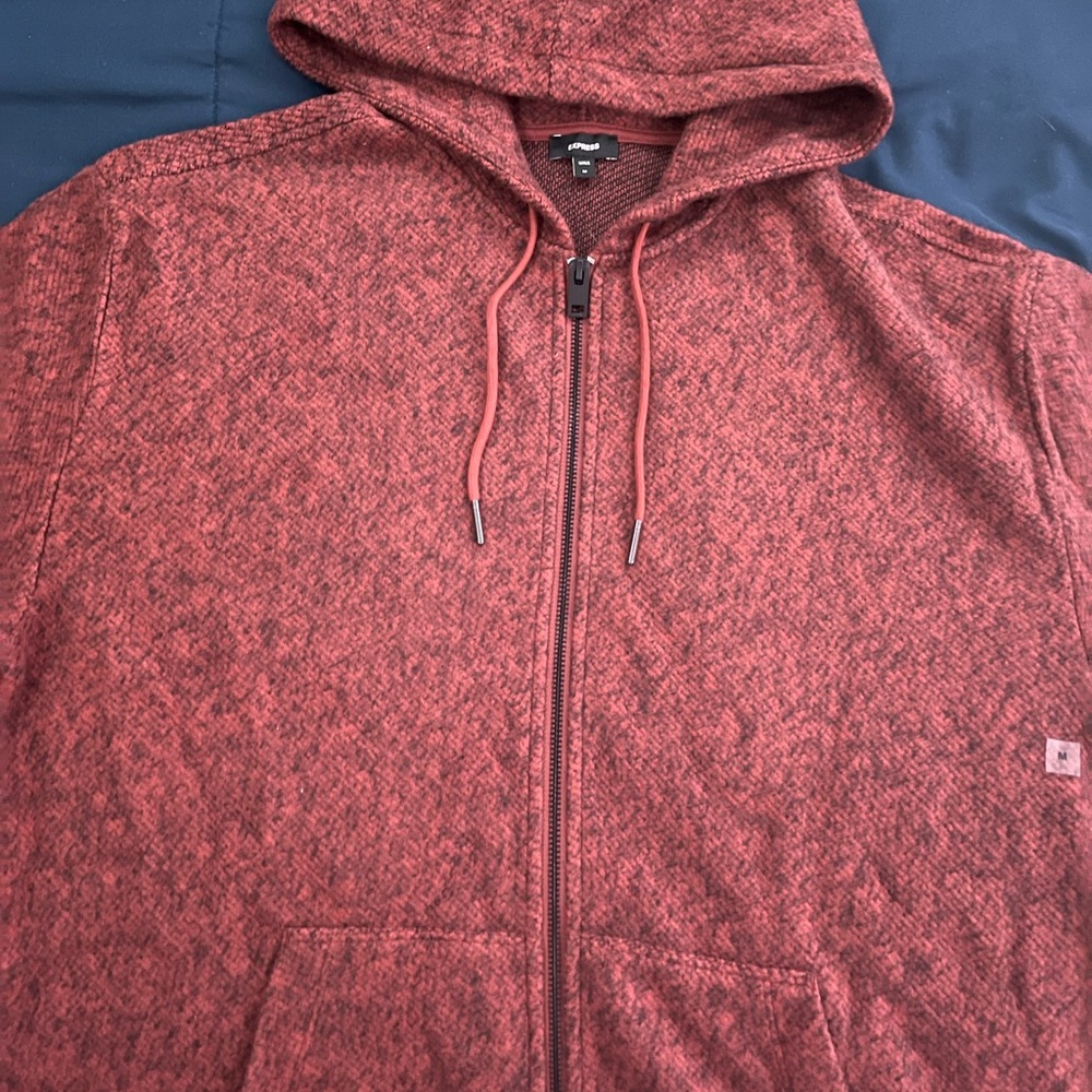 Express Burgandy Zip Up Jacket